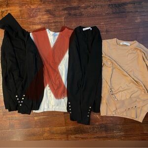 NWOT Set of 3 Zara Gold Button Long Sleeve Basics
